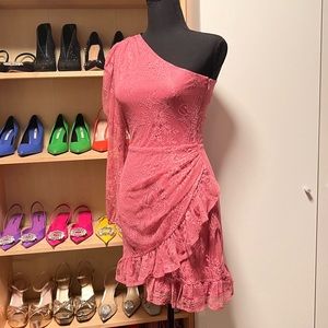 Ways one shoulder lace dress